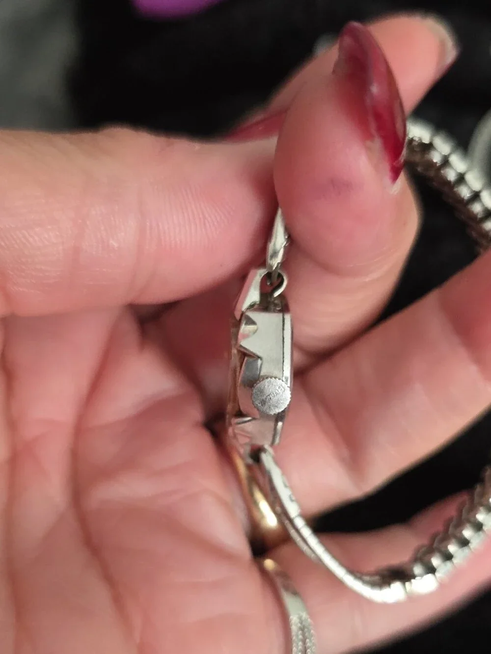 Bulova Ladies Silver-Tone Ladies Bracelet Watch with Hexagonal Dial
